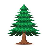 Cedar Tree with Purple Flowers and Green Leaves in a Garden Setting vector