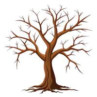 Vibrant Dead Dry Tree with Brightly Colored Leaves and Trunk in a High-Tech Setting vector