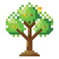 Vibrant Digital Sustainability Tree with Brightly Colored Leaves and Trunk in a High-Tech Setting vector