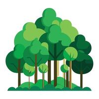 Beautiful Flat Forest Tree Cluster Create a Flat Style of a Forest and Green Leaves vector