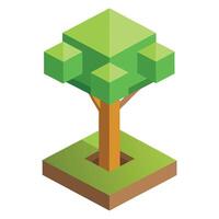 Intricate Flat Tree with Delicate Leaves and Trunk in a Fantasy Setting Isolated on a white Background vector