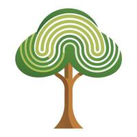 Vibrant Flat Tree with a Brightly Colored Fingerprint Canopy in a High-Tech Setting vector