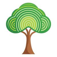Flat Tree with a Fingerprint Canopy in a Whimsical Setting vector