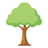 Botanical Flat Tree with a Green Cloudy Trunk in a Natural Setting vector