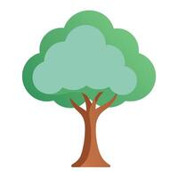 Vibrant Flat Tree with a Brightly Colored Cloudy Trunk in a High-Tech Setting vector