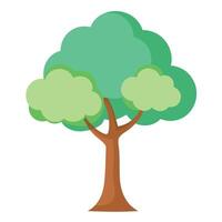 Flat Tree with a Cloudy Trunk in a Whimsical Setting vector