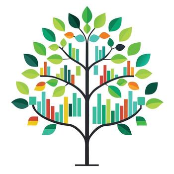 detallado ilustración de un plano árbol con un música igualada modelo como pabellón para un musical y armonioso diseño vector