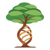 Vibrant Flat Tree with a Brightly Colored Spiral Canopy in a High-Tech Setting vector