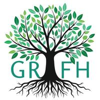 Flat Tree with a Tangle of Roots Trunk in a Whimsical Setting vector