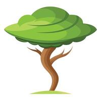 Vibrant Flat Tree with a Brightly Colored Tornado-Shaped Canopy in a High-Tech Setting vector
