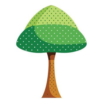 Vibrant Flat Tree with Brightly Colored Leaves and Trunk in a High-Tech Setting and Isolated on white Background vector