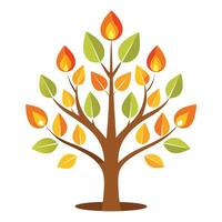 Candle Flame Leaves Create Flat Design vector