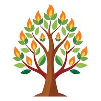 Create Candle Flame Leaves for Flat Design vector