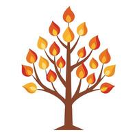 Generate Candle Flame Leaves for Flat Design vector