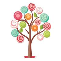 Candy Swirl Leaves for Flat Tree Design vector
