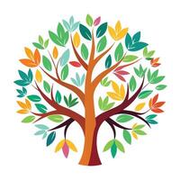Imaginative Tree with Canopy Formed by Intertwined Hands in a Fantastical Design vector