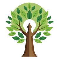 Artistic Tree with Canopy Made in the Shape of a Keyhole in a Colorful Design vector