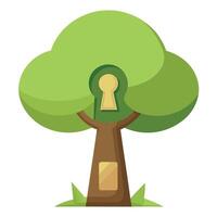 Innovative Tree with Canopy in the Shape of a Keyhole in a Modern Style vector