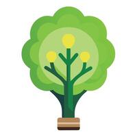 Artistic Tree with Canopy Made in the Shape of a Light Bulb in a Colorful Design vector