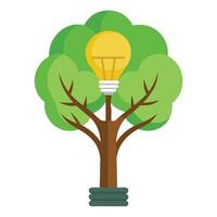 Innovative Tree with Canopy in the Shape of a Light Bulb in a Modern Style vector