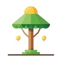 Imaginative Tree with Canopy in the Shape of a Light Bulb in a Fantastical Design vector