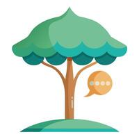 Imaginative Tree with Canopy in the Shape of a Speech Bubble in a Fantastical Design vector