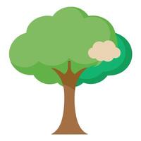 Unique Tree with Canopy in the Shape of a Speech Bubble in a Whimsical Design vector