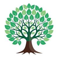 Artistic Tree with Canopy Made to Resemble a Brain in a Colorful Design vector