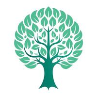 Unique Tree with Canopy Resembling a Brain in a Whimsical Design vector