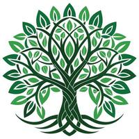 Innovative Tree with Celtic Knot Leaves in a Modern Style vector