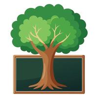 Imaginative Tree with Chalkboard Texture on the Trunk in a Fantastical Design vector