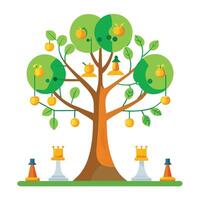 Chess Pieces Hanging like Fruit Generate Design vector