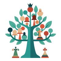 Create Chess Pieces as Leaves for Flat Design vector