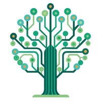 Circuit Board and Tech Elements for Tree Design vector