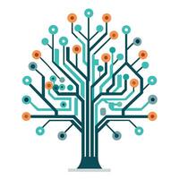 Tech Tree Design with Circuit Board Branches vector