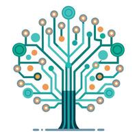 Design with Circuit Board Branches for Tech Tree vector