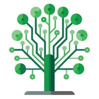 Circuit Board and Tech Leaves Design for Flat Tree vector