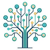 Circuit Board Branches for Tech Tree Create Design vector