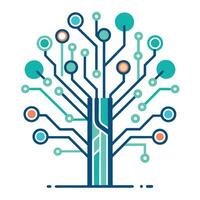 Circuit Board Branches for Tech Tree Design vector
