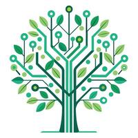 Circuit Board Pattern Leaves Create Design vector