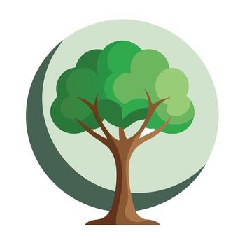 Design with Circular Cutout in Canopy for Tree vector