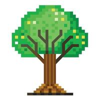 Circuit Board Trunk and Pixelated Leaves Design vector