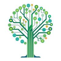Circuit Pattern on Trunk for Tech Tree Create Design vector