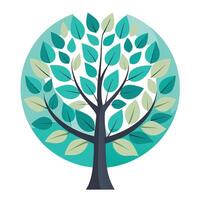 Design Circular Leaf Patterns for Flat Tree vector