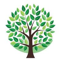 Circular Leaf Patterns Design for Flat Tree vector