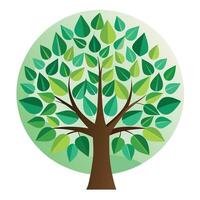 Circular Leaf Patterns for Flat Tree Design vector