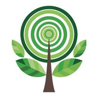Design Circular Rings for Leaves for Flat Tree vector