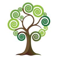Circular Spiral Trunk for Flat Tree Design vector