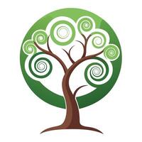 Circular Spiral Trunk Design for Flat Tree vector