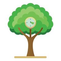 Imaginative Tree with Clock Face Embedded in Canopy in a Fantastical Design vector